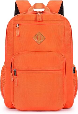 ZORFIN 26L Backpack for School, College, and Travel: Water Resistant Bookbag with 8 Compartments - Tangerine in Kuwait