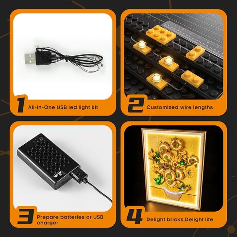 LIGHTAILING Light for Lego-31215 Vincent-Van-Gogh – Sunflowers - Led Lighting Kit Compatible with Lego Building Blocks Model:Remote-Control Version - NOT Included The Model Set in Saudi Arabia