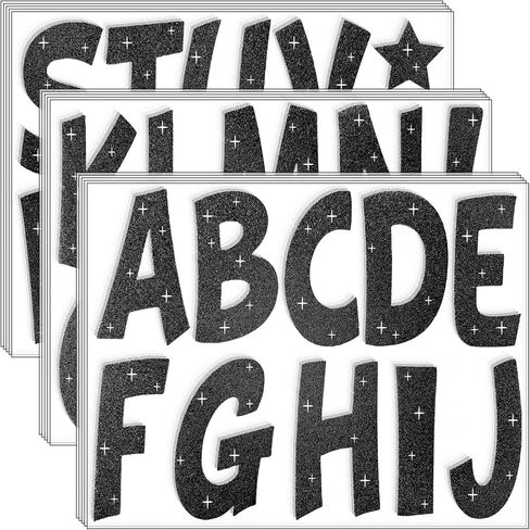 155 Pieces Bulletin Board Letters 15 Sheets 4 Inch Glitter Letter Stickers for Poster Board Stick on Letters for Bulletin Board Display Home School Classroom Decor(Red) in Kuwait