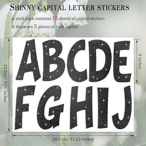 155 Pieces Bulletin Board Letters 15 Sheets 4 Inch Glitter Letter Stickers for Poster Board Stick on Letters for Bulletin Board Display Home School Classroom Decor(Red) in Kuwait