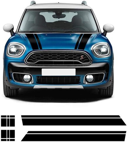 Bonnet Stripe Graphics Sticker Hood Trunk Rear Decal Stickers for Mini Cooper S Countryman 2nd Gen F60 2017-2020 (Gloss White) in Saudi Arabia
