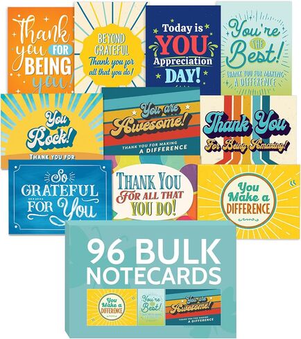 24 Appreciation Cards with Envelopes - Team Gifts, Teacher Gifts Bulk, Volunteer and Employee Appreciation Cards, Boxed Gratitude Cards Set for Nurse Appreciation Week and Staff Appreciation Day in Saudi Arabia