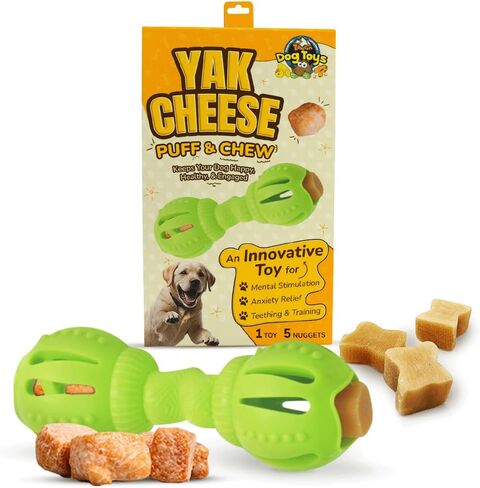 Tibetan Dog Chew Nuggets Refill Pack for Yak Cheese Puff & Chew Toy | 20 All-Natural, Easy-to-Digest Yak Cheese Nuggets | Must Microwave to Puff | Supports Gut Health & Teeth Cleaning in Saudi Arabia
