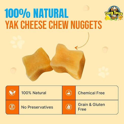 Tibetan Dog Chew Nuggets Refill Pack for Yak Cheese Puff & Chew Toy | 20 All-Natural, Easy-to-Digest Yak Cheese Nuggets | Must Microwave to Puff | Supports Gut Health & Teeth Cleaning in Saudi Arabia