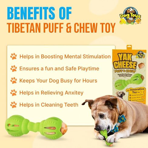 Tibetan Dog Chew Nuggets Refill Pack for Yak Cheese Puff & Chew Toy | 20 All-Natural, Easy-to-Digest Yak Cheese Nuggets | Must Microwave to Puff | Supports Gut Health & Teeth Cleaning in Saudi Arabia