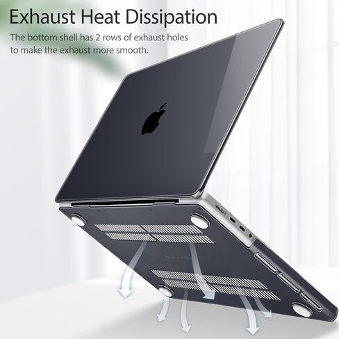 بالنسبة إلى MacBook Pro 16 بوصة Case 2021 2022 2023 2024 الإصدار A3186 A3403 M4 A2991 M3 A2780 M2 A2485 M1 Pro/Max ، علبة الصلابة الصلبة مع واقي الشاشة وغطاء لوحة المفاتيح ، البريق Clear in Kuwait