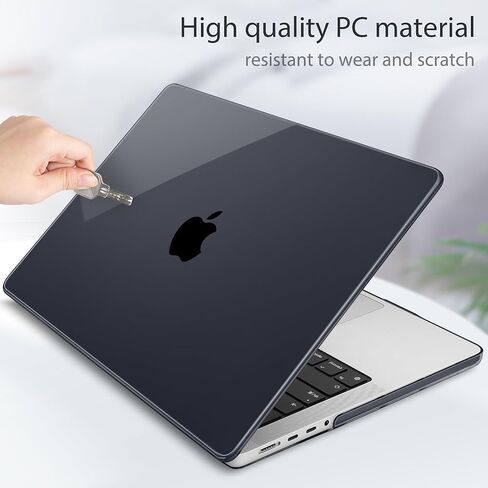 بالنسبة إلى MacBook Pro 16 بوصة Case 2021 2022 2023 2024 الإصدار A3186 A3403 M4 A2991 M3 A2780 M2 A2485 M1 Pro/Max ، علبة الصلابة الصلبة مع واقي الشاشة وغطاء لوحة المفاتيح ، البريق Clear in Kuwait