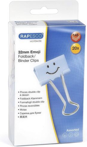 Rapesco Binder Clips, 1 1/4" Emoji Clips [Pack of 20] in Saudi Arabia