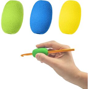 3 PCS CROCHET HOOK GRIP مقبض إسفنجي مريح ， قابلة للفصل وقابلة للتبديل ، مناسبة لخطافات الكروشيه للأيدي المفاصل ， ملحق كروشيه لا بد منه لعشاق الحرف اليدوية