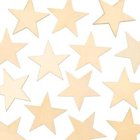 40 PCS نجوم خشبية غير مكتملة 3 بوصة النجوم الخشبية القاطعات 0.1 '' سمك فارغ شرائح خشبية طبيعية فارغة بلاطات قطع خشبية لعيد الميلاد DIY الحرف الطلاء حرق نقش نحت ملطي