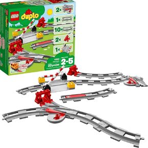 LEGO DUPLO TOWN TRAIN TRAKS SET 10882-بناء ألعاب السكك الحديدية لبنة للأطفال الصغار ، ومجموعة Duplo Train ، والتعلم من خلال اللعب ، والهدايا الصديقة للأطفال للبنين والبنات الذين تتراوح أعمارهم بين 2-5