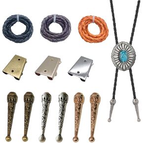 3 مجموعات TIE Bolo Make Kit Bolo Tie Tips استبدال أغطية نهاية Bolo Tie Boxle Clasps نتائج التعادل Iron Bolo لصنع Bolo Cnots Diy Craft Prescing Decoring