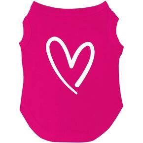 Heart Dog Tee Shirt Sizes for Puppies, Toys, and Large Breeds (629 Hot Pink XL)
