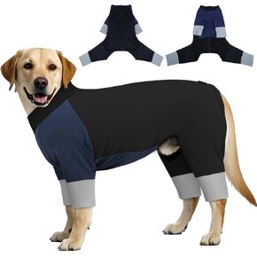 Iecoii Sun Protection Dog Onesies ، قمصان صيفية للكلاب سترة أسبّب خفيفة الوزن ، من السهل ارتداء ملابس الكلاب على ملابس الحيوانات الأليفة الكاملة ، وتغطية ذات أربع أرجل بيجامات طويلة الأكمام (XL ، Blueblack)