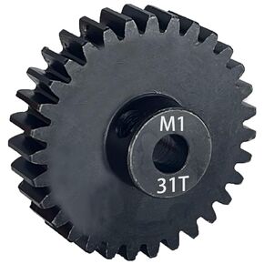31-tooth M1 5mm Pinion Gear ، 31T Mod 1 Pinion Gear Metal Steel Feature Fit 5mm Tempaterming مع 1/8 Arrma Kraton Trxs Losi Axial Redcat RC Trucks Buggy RC Brush Brush RC (31T)
