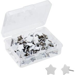 Dnyta 100pcs Multicoloured Star Pushpin 0.45"x0.6" Decorative Thumb Tacks Cute Small Push Pins for Cork Board