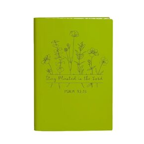 Kerusso - Stay Planted In The Lord - Psalm 92:13-8.4 x 5.5 Inch Soft Touch Faux Leather - Composition Journal Notebook, Lime Green