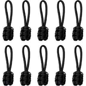 HONBAY 10pcs مصنوعة يدويًا السحب من نايلون سحاب يسحب علامات السوستة بديل لباس سحاب لحقائب الظهر وأكياس الأمتعة والملابس (10 ألوان)