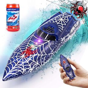 Mini Remote Control Boat RC Boat 2.4GHz 360 LED LED LED دوارة تدوير في إعادة الشحن ألعاب حمام السباحة بركة بركة عن بعد للأطفال من 8 إلى 12 سنة.