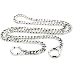 CRARKEMORE 55 بوصة حزام سلسلة مع C/O-RINGS CLASPS ، استبدال مقبض محفظة Crossbody ، إكسسوارات حقيبة اليد المعدنية ALM050 (الفضة)