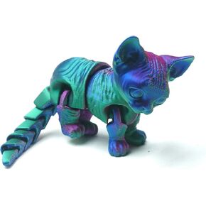 3D Printed Cat Model, Flexible Cat Statue, Home Office Decor, Festival Gift, Fidget Toy