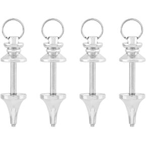 SUPERFINDINGS 4Pcs Brass Screw Eye Pin Bails Peg for Large Hole Beads Pendulum Shape Metal Charms Platinum Platinum Clasps Hooks with End Caps for Jewelry Making