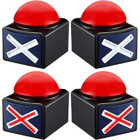 Pack of 4 Game Answer Buzzer, Game Buzzer with Lights and Sound Trivia Quiz Got Talent Buzzer, Party Competition Prop Toy,Quiz Buzzer for Game Show
