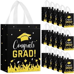 24 Pcs Graduation Gift Bags 2025 Reusable Graduation Bags Bulk with Handles, Nonwoven Congrats Grad Party Favor Tote in Saudi Arabia