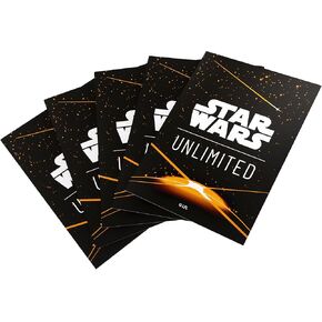 STAR WARS Unlimited Orange Art Sleeves - حزمة مرخصة رسميًا من 60 أكمامًا فنيًا وأكمامًا صافية واحدة ، وحجم محسّن لألعاب Star Wars Unlimited وغيرها من ألعاب TCG و LCG ، التي صنعتها GameGenic