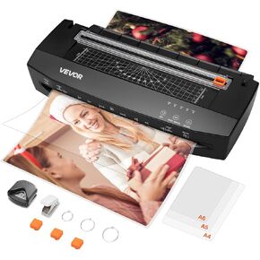 آلة Laminator Vevor ، مساحات باردة وساخنة لحجم ورقة Max A3 ، 1 دقيقة محمولة محمولة دافئة سريعة ، سمك 3-10 مل ، مثالي للمنزل أو المكتب أو الأعمال أو اللوازم المدرسية ، الأسود