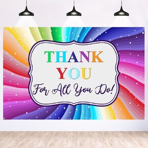 Maicaiffe شكرًا لك على كل ما تفعله في Backdrop Banner Decor - 6 × 4 قدم شكرًا للحزب ملصق خلفية التصوير الفوتوغرافي - شكرًا لك معلمي الموظفين أطباء الحفلات Propograph
