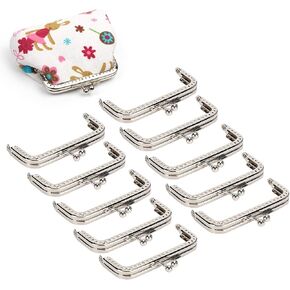 Oumefar 10PCS Purse Clasp, Handbag Frame Kiss Clasps For Craft 8.5 Cm Kiss Clasp Frame Lock Shape Purse Frames Lock Clip For DIY Craft Supplies 8.5cm/3.3inch Metal Purse Frame
