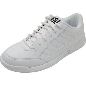 BSI Youth Boys Sport Bowling Shoe - Lightweight Leather Shoes with Cushioned Support, White/Black, Kids