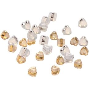 60 Pcs Heart Shaped Silicone Earring Backs Replacements Soft Earring Locking Stoppers Backings for Studs