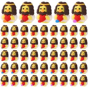 25 PCS MINI DUCKS ، TILE LITE يسوع بطة ، شخصيات صغيرة مصغرة ألعاب البط المسيحية ، تمثال يسوع الصغير لإخفاء وبحث الحزب الديني هدايا الحدث الكنسي (5 ألوان)