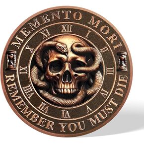 Memento Mori & Memento Vivere التذكاري العملة التذكارية - الأفعى والشجرة وتصميم الجمجمة | الميدالية النهائية البرونزية | تذكر أنه يجب أن تموت ، تذكر أن تعيش | عملة قابلة للتحصيل القوطية