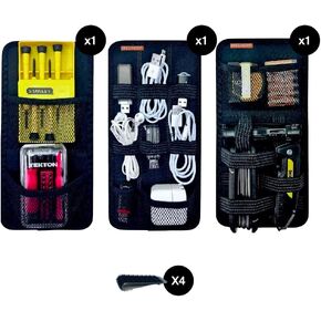 Travel, Drawer, Bin organizers, All Purpose Organizers, Elastic Panels for Cables, Cords, Electronics, Suitcase, Tactical Organizer Board for Junk Drawer and Bin, 2 packs (Style C only)