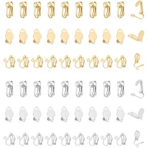 UniCraftale 60pcs 3 Style 2 Colour 304 Felet Steel Clip-on onring in-on onring includer includer includer includer with loops ear to arring making arring