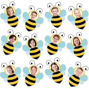 50 PCS BEE DIY Cutouts Bumble Bee Shape Lape Conting Cartoin Bulletin Decoration مع 100 PCS Glue Point