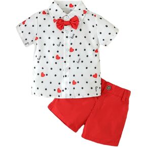 Toddler Baby Boy Summer Outfits Shorts Sleeve Button Down Shirt Top Casual Shorts Suits Beach Clothes Set