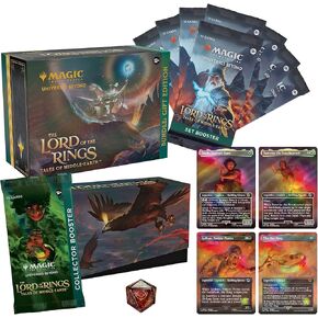 السحر: The Gathering The Lord of the Rings: Tales of Middle -Earth Gift Bundle - 8 Boosters ، 1 Collector Booster + Accessories