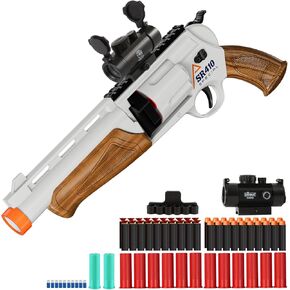 Toy Guns for Boys, Shotgun Foam Dart Blaster, Enhanced Revolver Children Outdoor CS Soft Bullet Toy Rifle, Birthday Xmas Gift Outdoor Games (Grey)