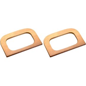 مقابض Uxcell Wooden Presh ، 4.8 "2pcs د شكل حقيبة يد ، مقبض ، إكسسوارات استبدال محفظة صنع حقيبة قش شاطئية مصنوعة يدويًا ، قهوة