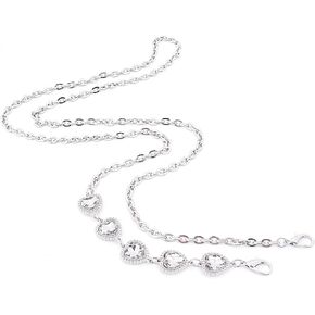 Naimo Rhinestone Bag Chain Extender Purse Chain Strap Crystal Handbag Chains Shoulder Crossbody Bag Replacement Metal Chain Bag Accessories
