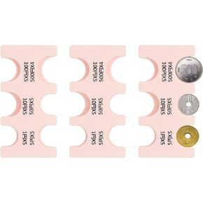 Patikil 3pcs حامل العملة اليابانية ، محمولة Jpy Coin منظم موزع العملة القلبية التخزين 6 فتحات ، كبيرة للمنزل ، المكتب ، مجموعة ، وردي