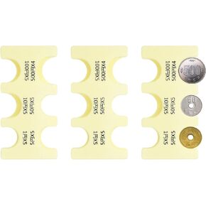 Patikil 3pcs حامل العملة اليابانية ، محمولة Jpy Coin منظم موزع العملة القوية تخزين 6 فتحات ، كبيرة للمنزل ، المكتب ، مجموعة ، أصفر