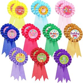 20 PCS عيد ميلاد فتاة جائزة دبوس الشريط 2.95 × 6.1 بوصة أنيقة متعددة الألوان شارة شارة دبابيس عيد ميلاد الزخرفة للنساء