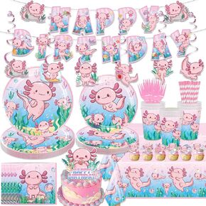 157pcs زخارف حفلة عيد ميلاد وردية اللون ، وأدوات المائدة ، وألواح الطاولة ، وألواح ، وألواح الحفلات ، والمناديل ، واللافتات ، والدوامات الشنق
