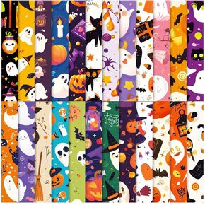 24 أوراق Halloween Halloween Scrapbook Decoration Paper ، منصات ورق القصاصات ، ورقة ورقة تخطيط مصممة ، ورق حرفة ، ديكور هالوين ، مستلزمات DIY للمجلات غير المرغوب فيها.