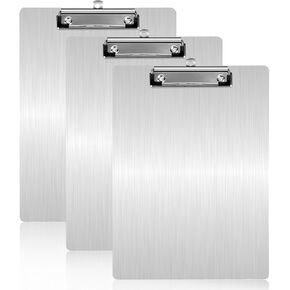 3 PCS Metal Shookboard ، Maluminium Office Clipboard Low Profile Clip قياسي A4 حجم مقطع مقطع معدني ، للمختبر ، العمل ، الطبي ، المكتب ، تعليم
